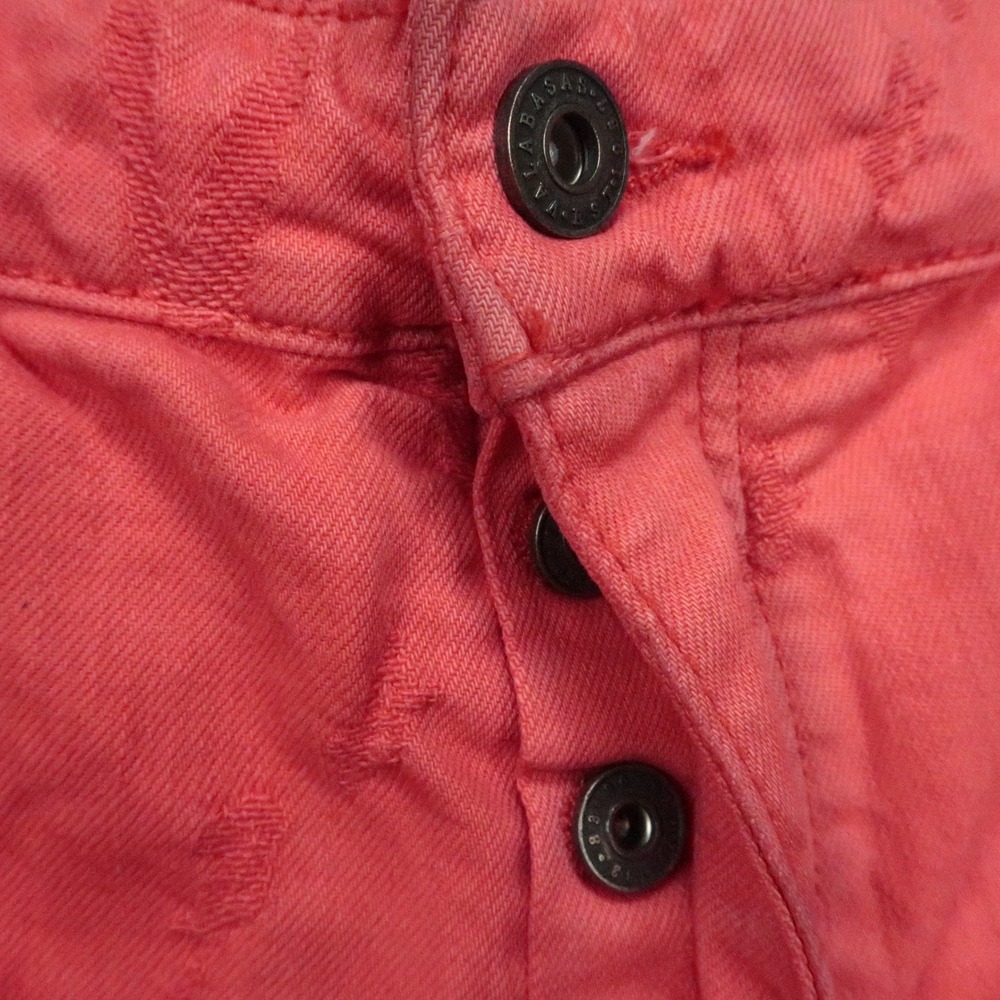 Valabasas Jeans Mens 38x36 Red‎ Pink Raw Frayed Hem Carpenter Wide Leg - Picture 4 of 14